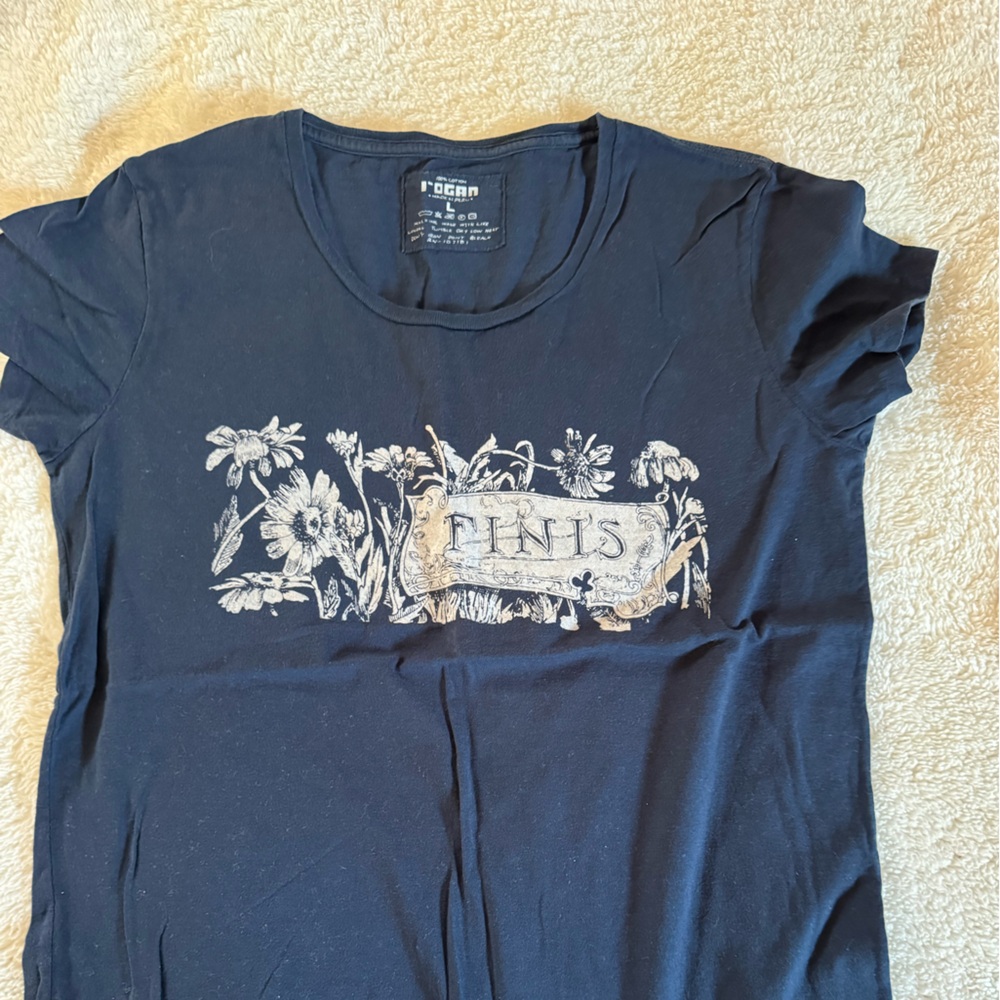 Floral Graphic Short Sleeve Tee in Navy by P-Ocean
